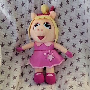 Disney Junior. Miss Piggy.  Pink Star Dress Plush Toy